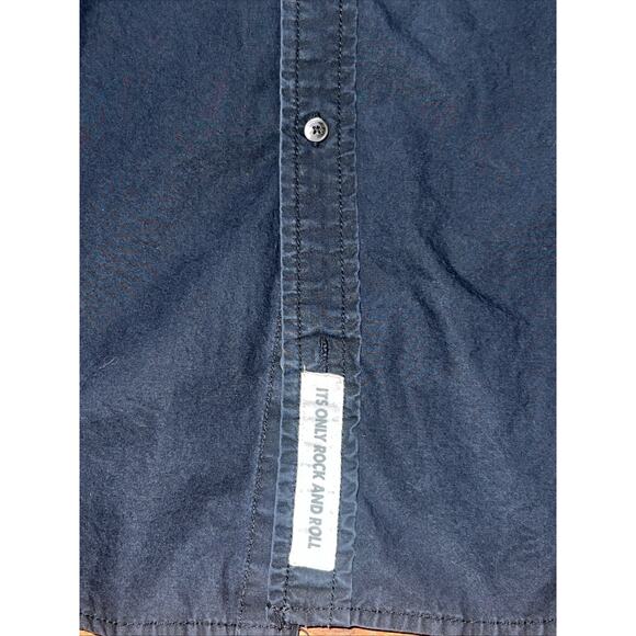 Riff Stars Rolling Stones Button Front Mens Size XL Cotton It's Only Rock & Roll - Picture 3 of 10